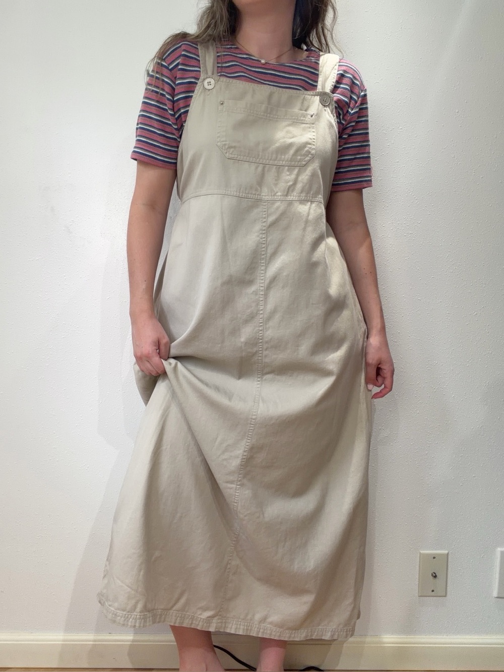 Vintage Khaki Overall Dress